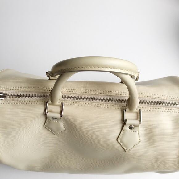 Louis Vuitton Speedy 30 Epi Leather Boston Bag Double Handle Satchel Purse Ivory - Picture 9 of 16